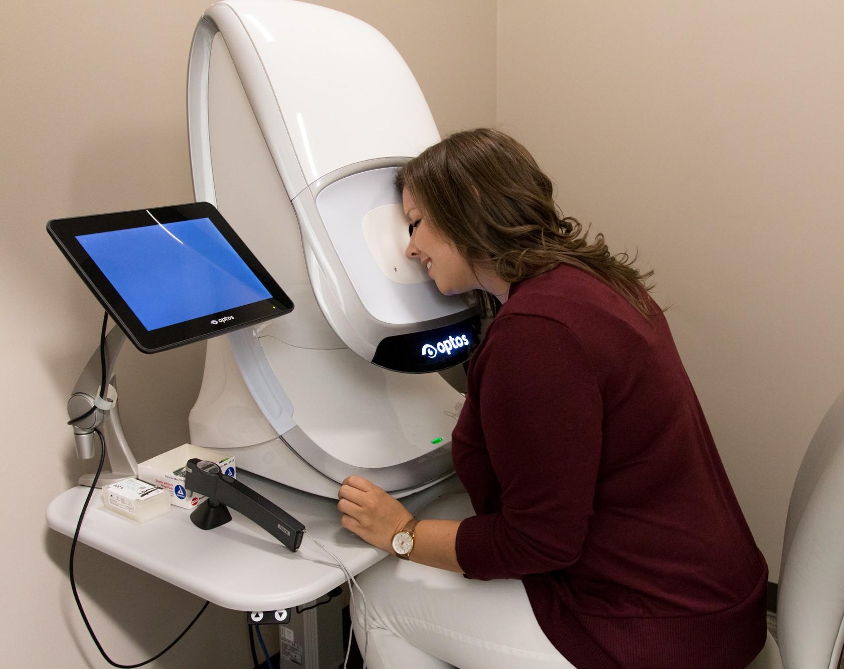 Optomap Daytona for retinal imaging in Dilworth, Charlotte, near Myers Park, Uptown, South End, and SouthPark, NC.